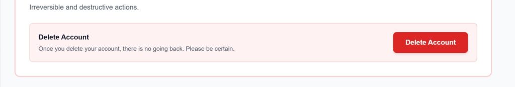 destructive “Delete” button.